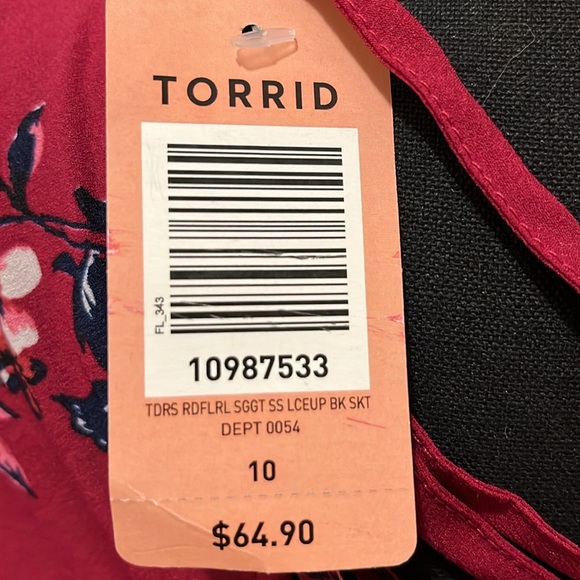 Torrid Berry Floral Knee-Length Zip Up Dress with Strappy Back & Built-In Slip - Picture 7 of 7